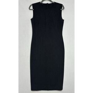 Lafayette 148 New York Dress Size 4 $698 Charcoal Sheath Knee Length EUC